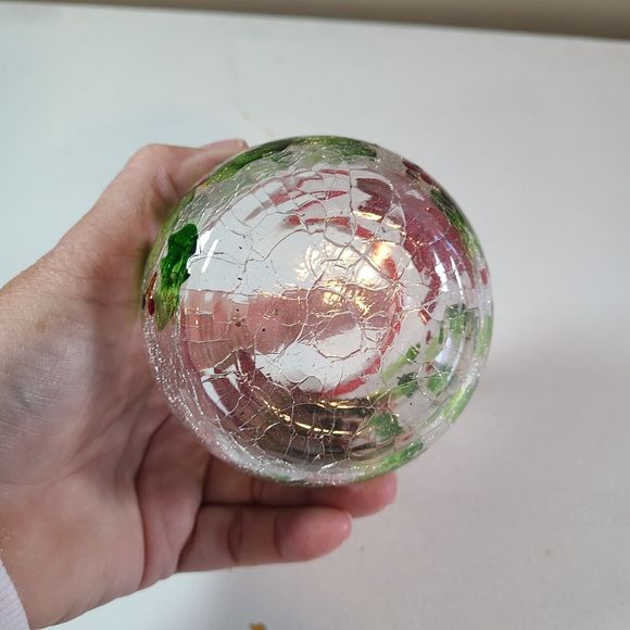 Cardinal With Holly Crackle Glass Votive Tea Light Candle Holder hanpain… - Picture 12 of 12